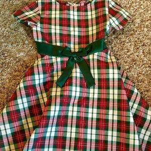 Girls Christmas holiday plaid formal dress